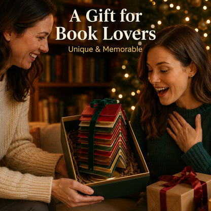 Stacked Book Christmas Tree with Ribbon