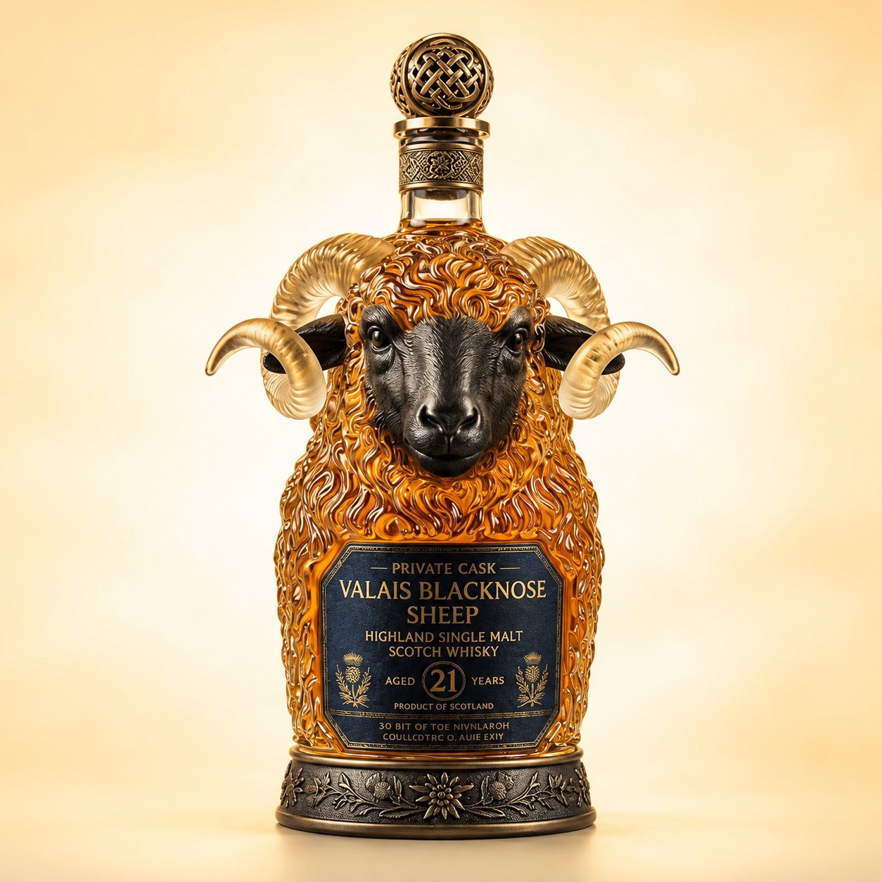 Valais Blacknose Sheep 21-Year-Old Private Cask: Highland Single Malt Scotch Whisky, Limited Edition Collector's Bottle & Gift Box