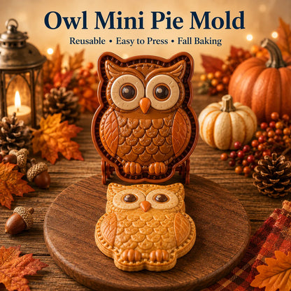 ⏳ Last Day 49% OFF – 🍂 8-Design Fall Mini Pie Mold Collection | Reusable Embossed Molds for Shaping Detailed Owl, Fox, Turkey, Pumpkin, Acorn & More 🥧✨