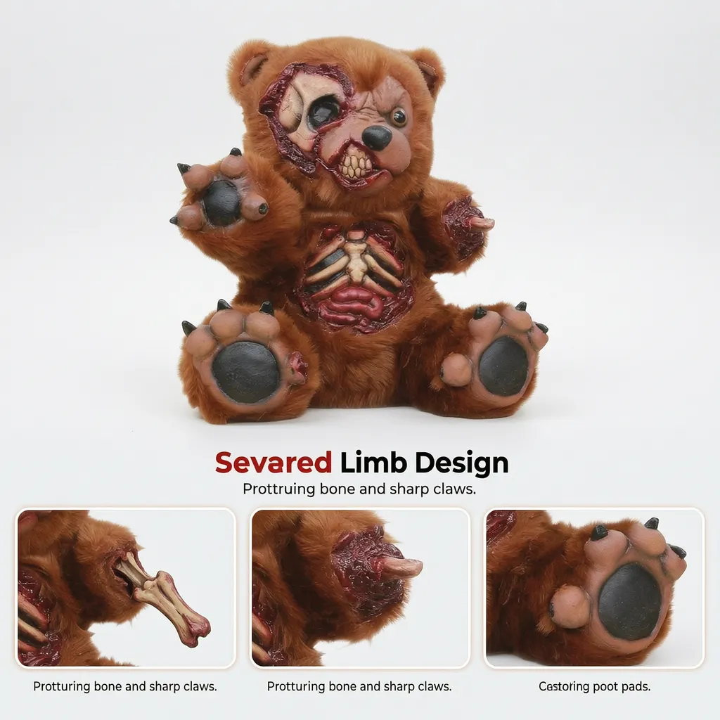 Cute Horror Zombie Plush Doll Spooky Halloween Decor & Party Prop