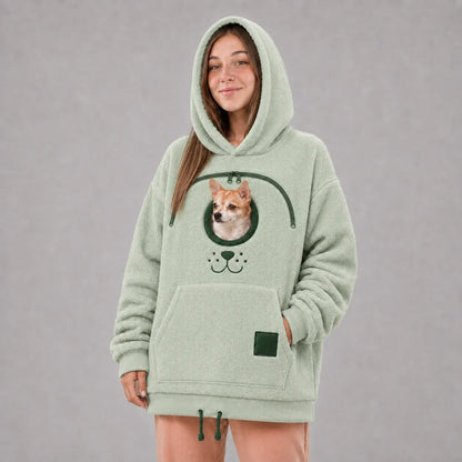 ⏰LAST DAY 50% OFF 🐾 Cozy Pet Carrier Hoodie — Built-In Pouch for Cats & Small Dogs