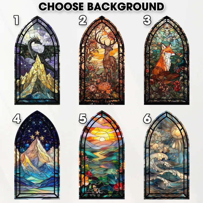 ✨ Fantasy Stained Glass Book Nook – Magical Candle Holder & Book Lover Decor