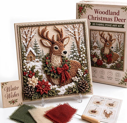 🔥2026 HOT SALE 49% OFF 💥🎄 3D Christmas Fabric Poke Art DIY Craft Kit