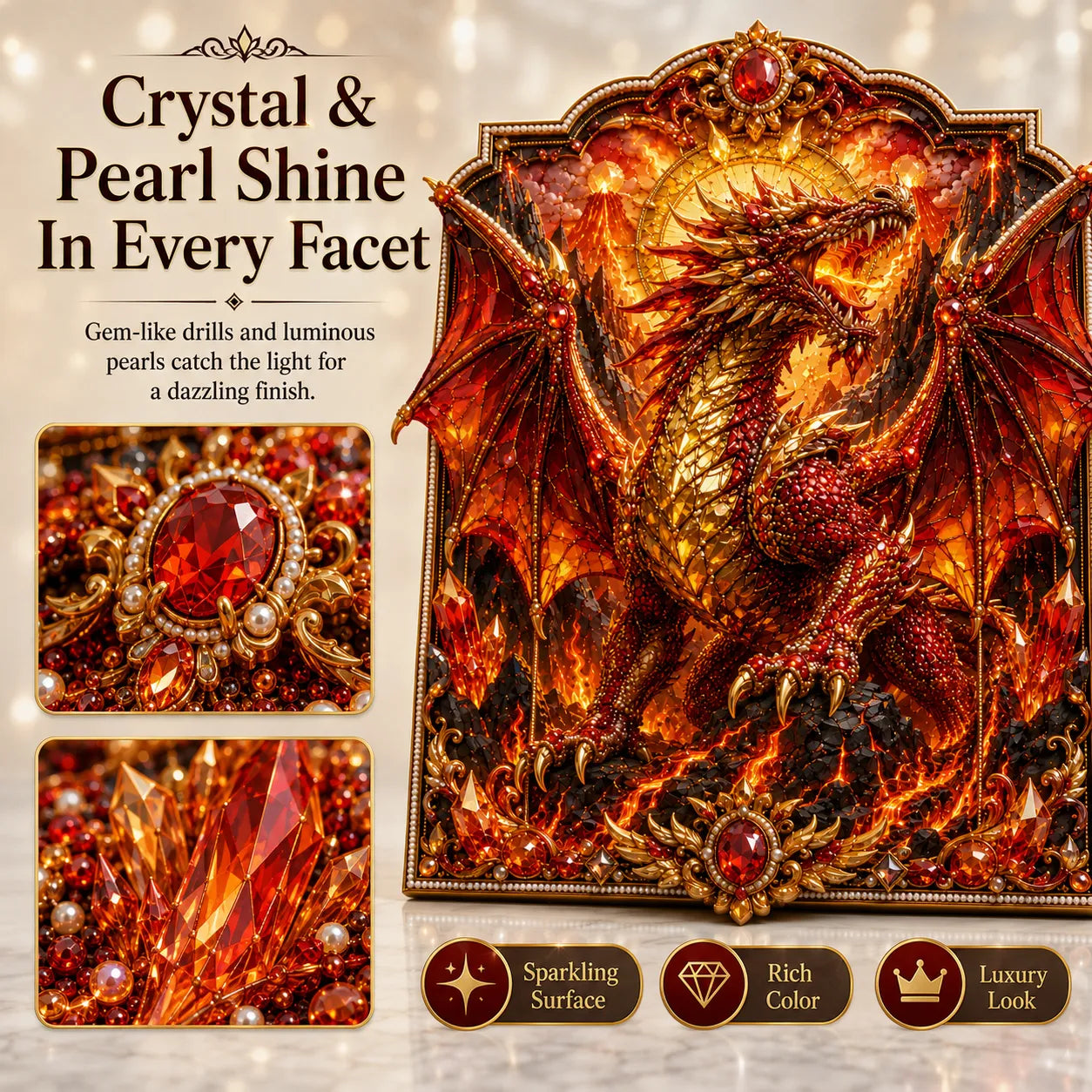🐉Dragon Magic 3D Layered Diamond & Pearl Art Kit✨