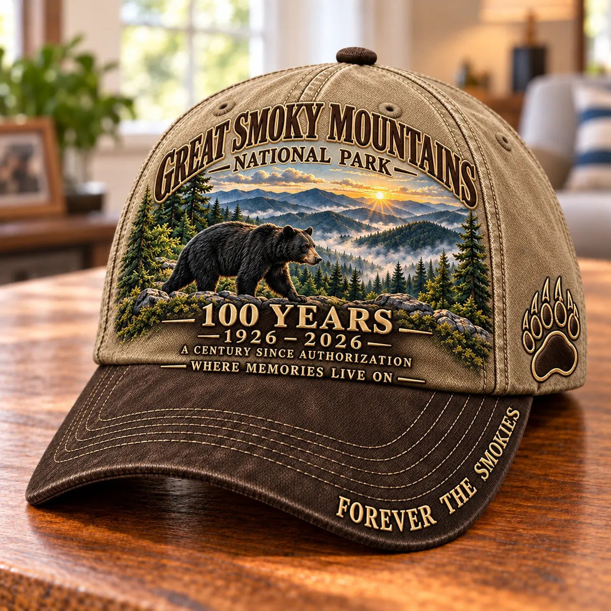 ⏳ Last Day 49% OFF – 🏞️ Great Smoky Mountains 1926–2026 Centennial Cap | Black Bear & Mountain Heritage Design 🐻