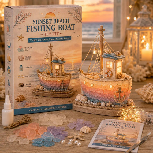 ⏳ Last Day 49% OFF – 🌅 Beginner-Friendly DIY Sunset Coast Sea Glass-Style Light Kit Collection | Complete Kit with Sea Glass-Style Pieces, LED Lights & Step-by-Step Guide Included 💕