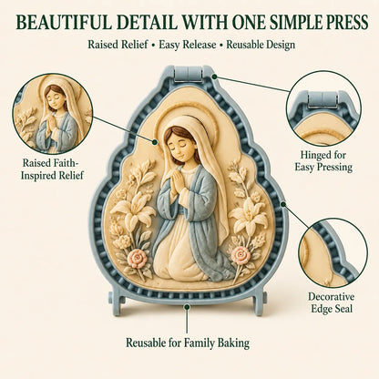 ⏳ Last Day 49% OFF – ✝️ 16-Design Christian Mini Pie Mold Collection | Reusable Embossed Molds for Shaping Detailed Jesus, Mary, Angels, Crosses, Dove & Faith-Inspired Pies 🥧✨
