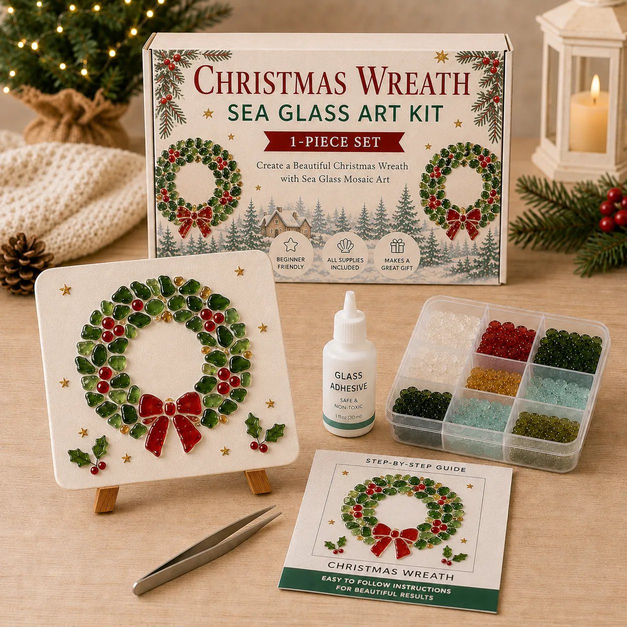 🎅🔥Christmas Pre-sale 49% OFF - 🎄 Create your own magical christmas sea glass art 🦌✨