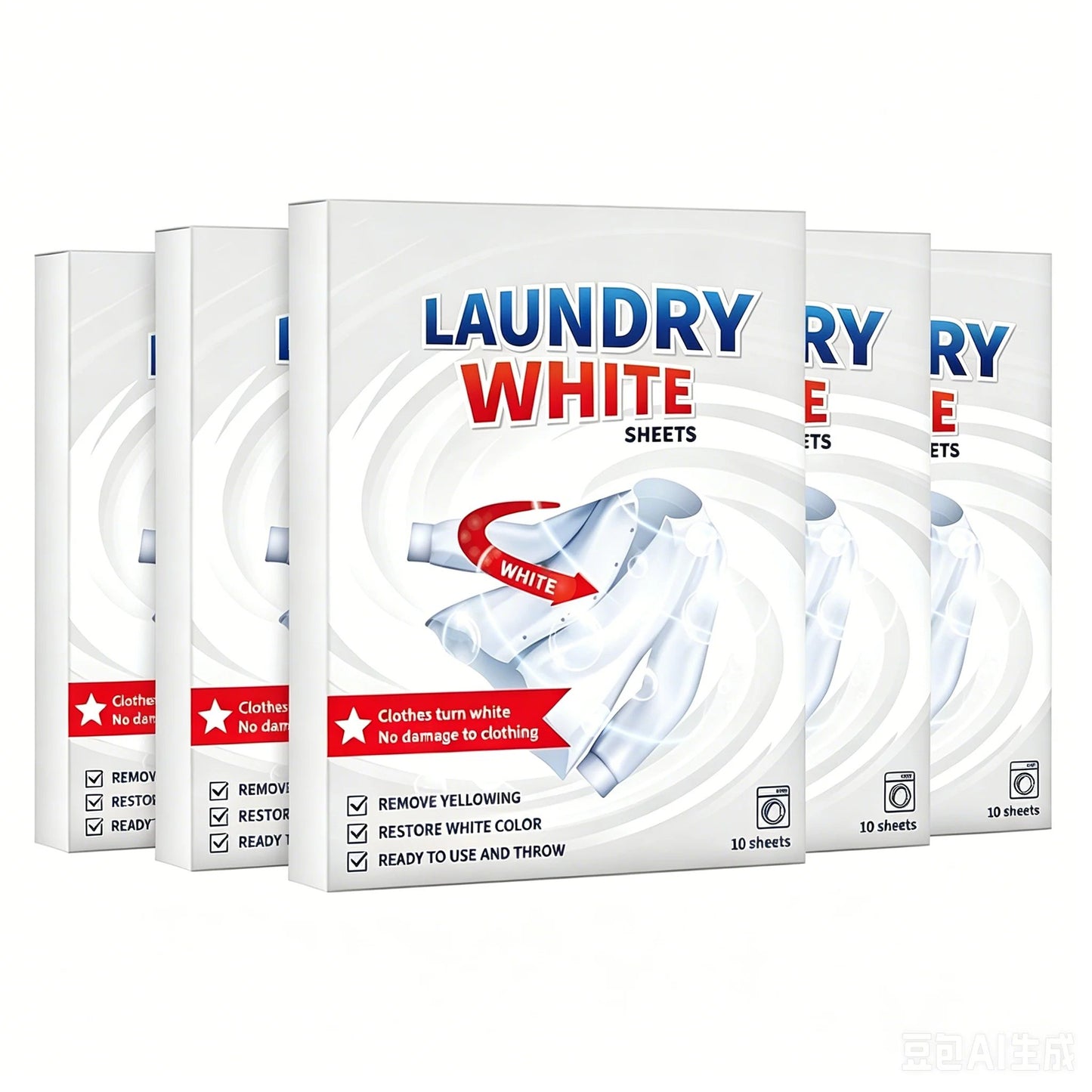 📍 Deep Cleaning Laundry Whitening Sheets ✨🧺 Powerful Stain Remover Brightening Fabric Laundry Cleaning Sheets