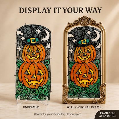 🔥Last Day 49% OFF - 🎃🎨 DIY Halloween Pumpkin Faux Stained Glass Art Kit