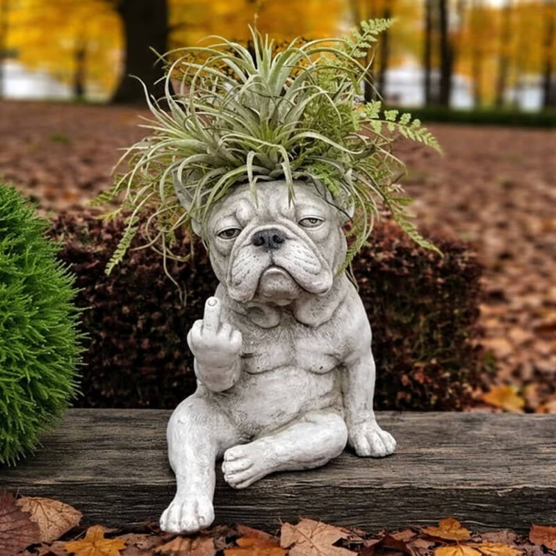 GRUMPY DOG PLANTER