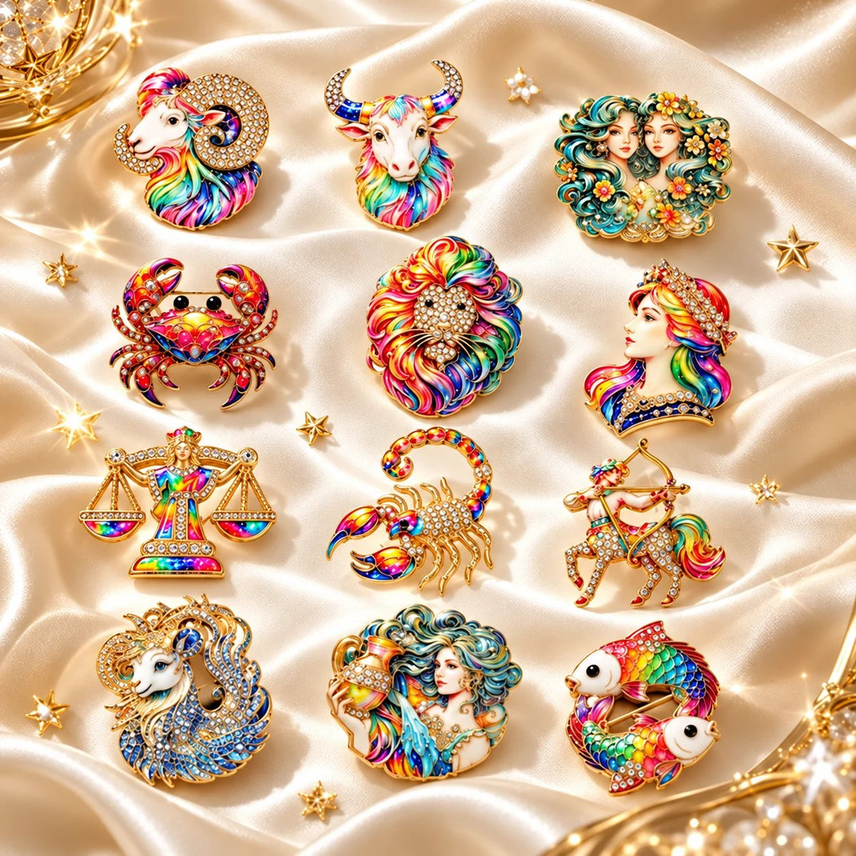 Luxury Zodiac Enamel Brooch – Turn a Simple Blazer into a Statement ✨