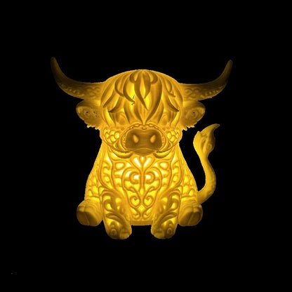 🐮 Highland Cow Projection Night Light — Glow & Cast Magical Patterns! ✨🌙
