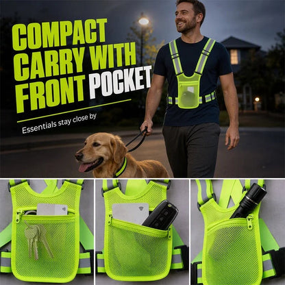 High-Visibility Reflective Vest – Adjustable Running & Work Gear