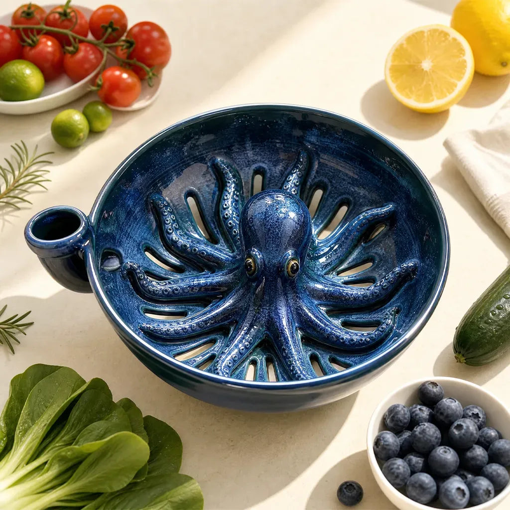 🔥Last Day 50% OFF 🐙 Bold Indigo Octopus Berry Colander