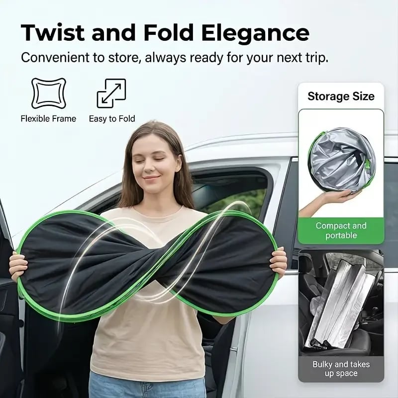 🎉2026 New Portable Heat-Insulating Vehicle Sunshade, Upgraded Thickened Front Window Sun Shade☀️🚗