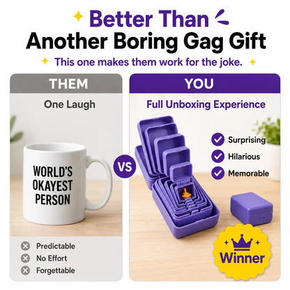 🎁 6-Layer Nesting Prank Gift Box | Pick Your Surprise: Middle Finger, Spider or Number 67