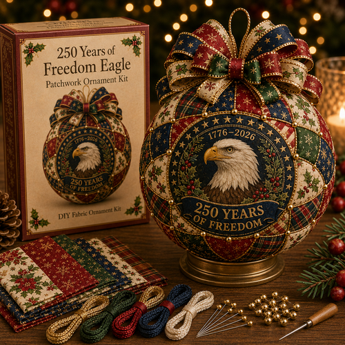 🇺🇸🎄 USA 250th Anniversary Christmas Patchwork Ornament DIY Kit