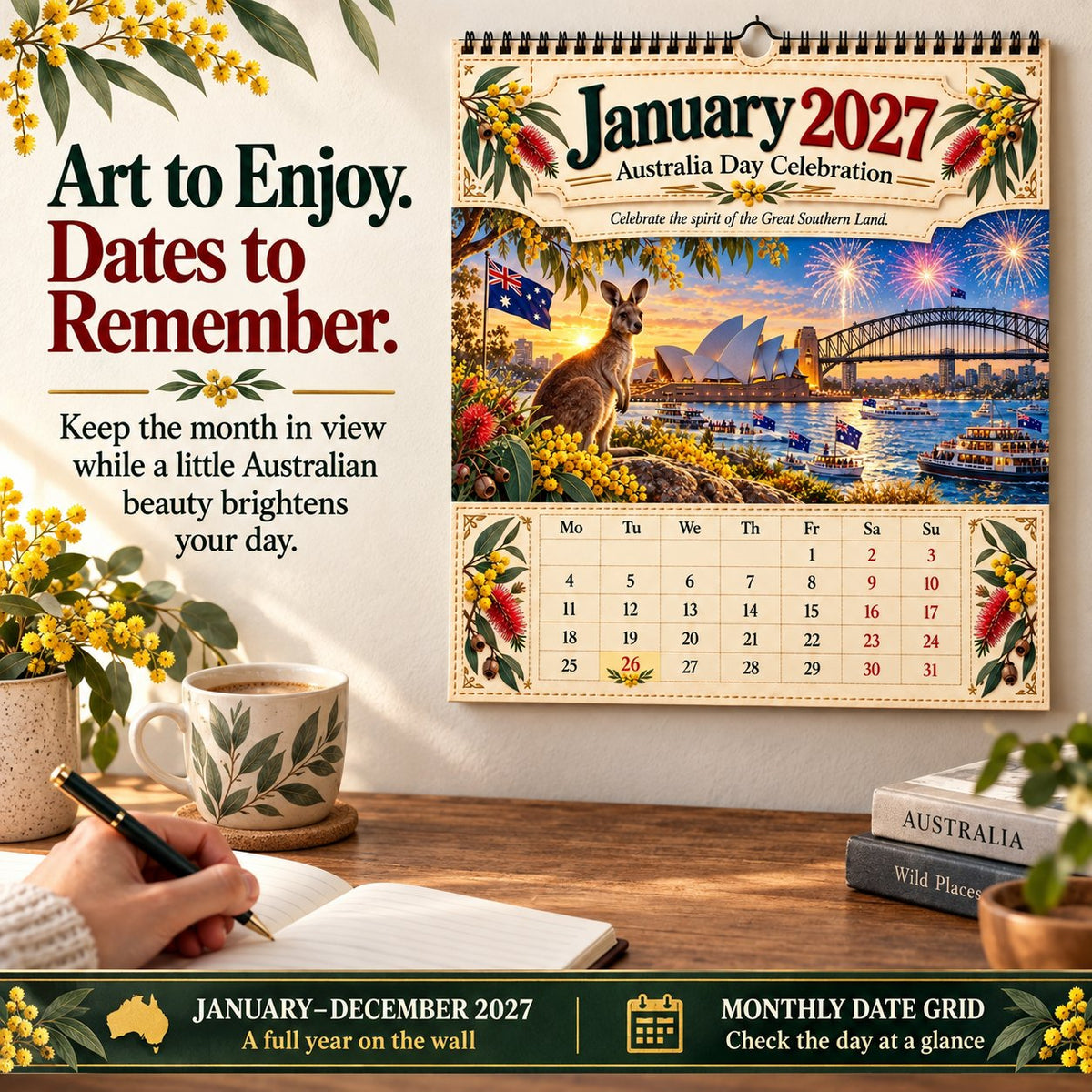 🔥🦘2027 Australia 125th Anniversary Wall Calendar 🐨