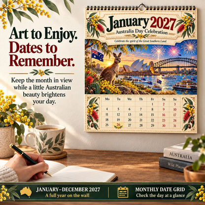 🔥🦘2027 Australia 125th Anniversary Wall Calendar 🐨