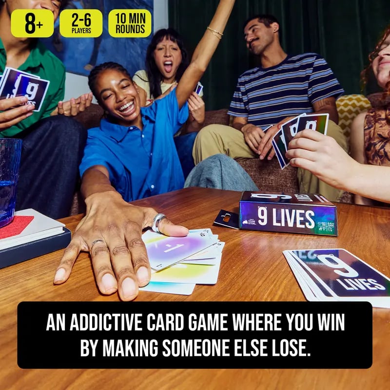 🐱 9 Lives – Fast-Paced Count-to-9 Card Game | 2–6 Players