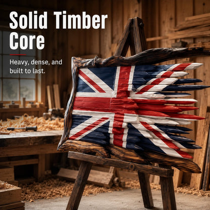 Handcrafted Vintage Wood Flags – 5 Heritage Emblems