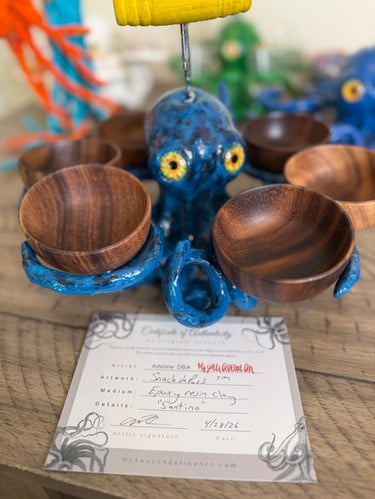 🐙 Octopus Snack Server with 6 Bowls – Sculptural Centerpiece