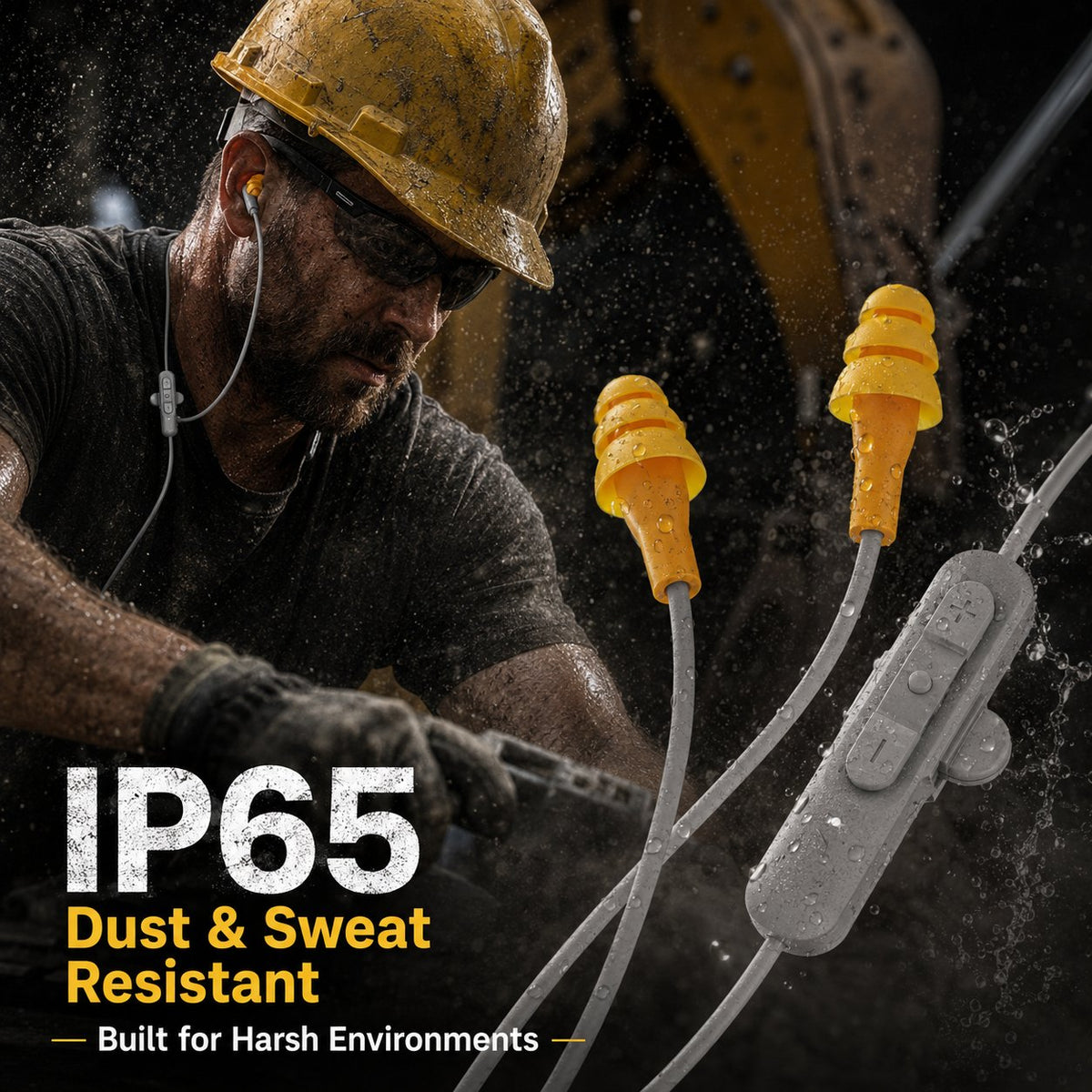 🎧 25dB NRR Wireless Hearing Protection Earbuds – 12+H Battery, Bluetooth & IP65