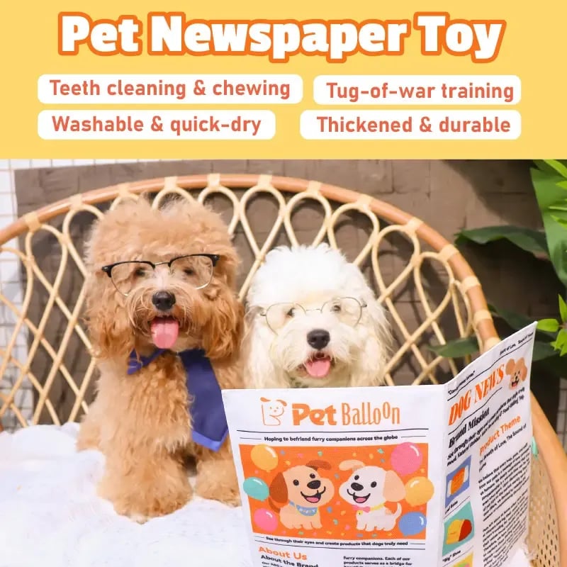 🎉🔥3-Pack Bundle🔥Crinkle Newspaper Dog Toy for Boredom Relief, Interactive Chew Toy for Dogs