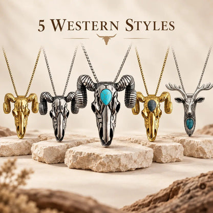 🐐 ✨ Western Skull Pendant Necklace & Belt Clip(📦Buy 2 Free Shipping)