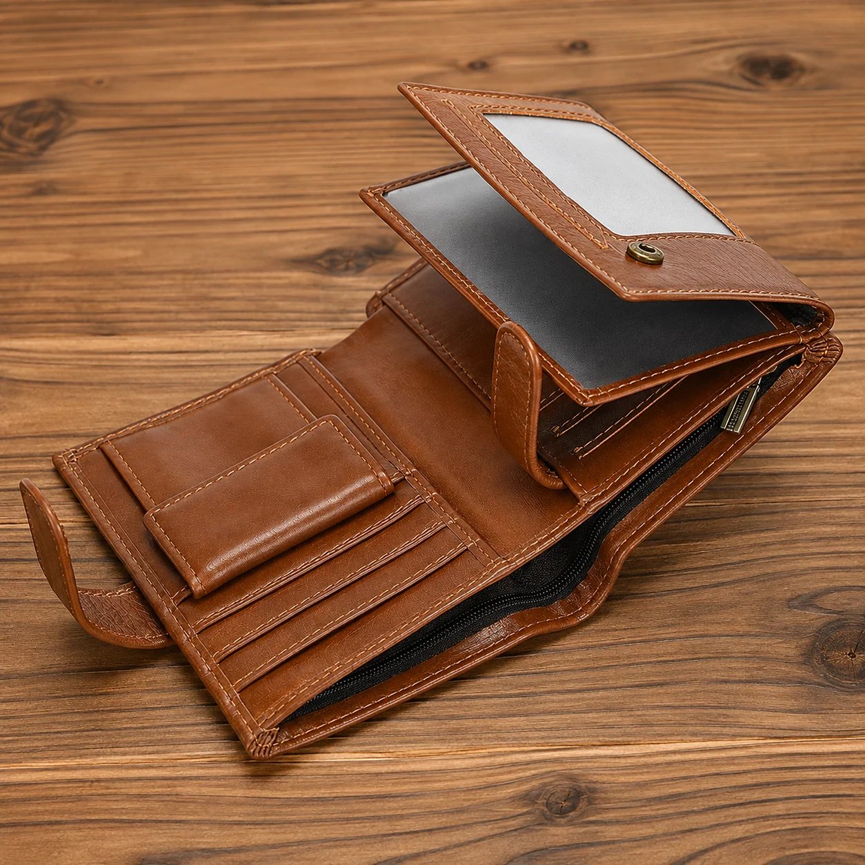 💼Top-Grain Leather Wallet for Men & Women – Bi-Fold / Tri-Fold with Coin Pocket & Multiple Card Slots