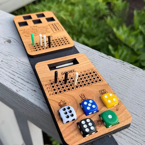 ⚓ Ship, Captain, Crew Travel Dice Game | Compact Cherry-Wood Game with Dice, Scoring Pegs & Leatherette Carry Case for 2–4 Players 🎲✨