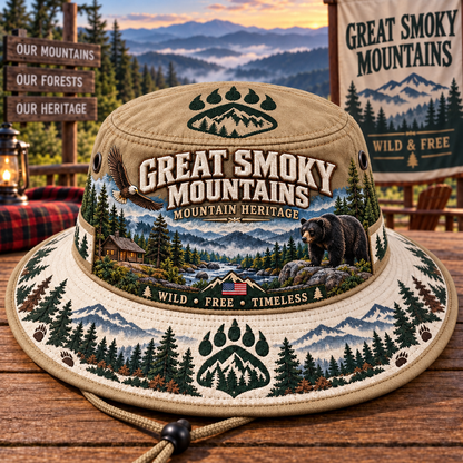 🐻🌲 Great Smoky Mountains Heritage Boonie Hat — Wild, Free & Timeless