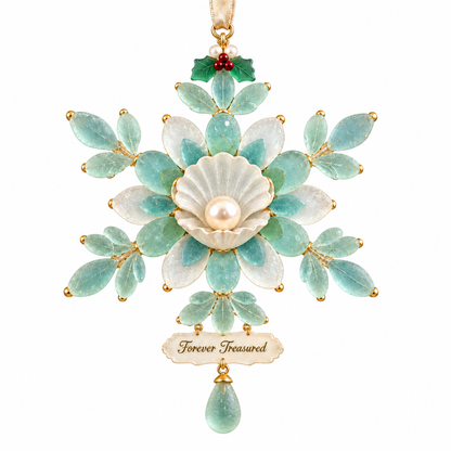 Coastal-style snowflake Christmas ornament