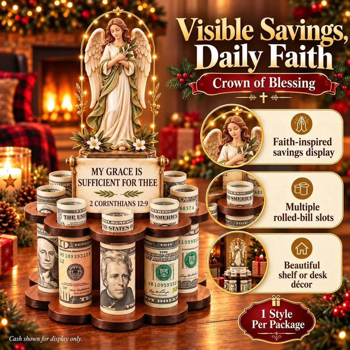 🙏 Bible Verse Savings Challenge Stand | 6 Faith-Inspired Designs