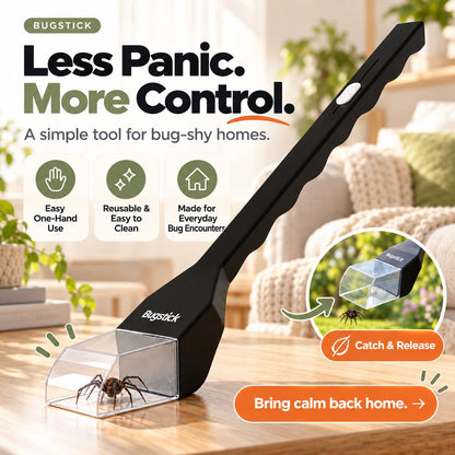 🕷️ Humane Spider & Bug Catcher | 75cm Long-Handle Release Tool