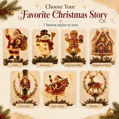 Lighted Christmas Tree Topper Collection – 7 Festive Character Designs