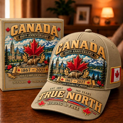 💝49% OFF - 🍁 Canada 160th Anniversary 1867–2027 – Premium Heritage Cap | Cotton-Poly Blend • Detailed Embroidery • Adjustable Fit 🇦🇺