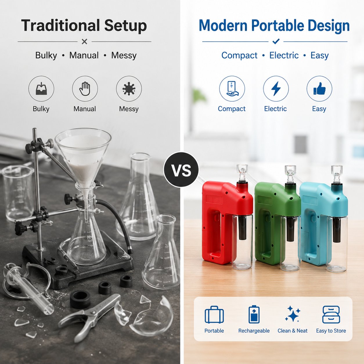 ✨ Portable Handheld Electric Filtration Device | Modern Glass Minimalist Design