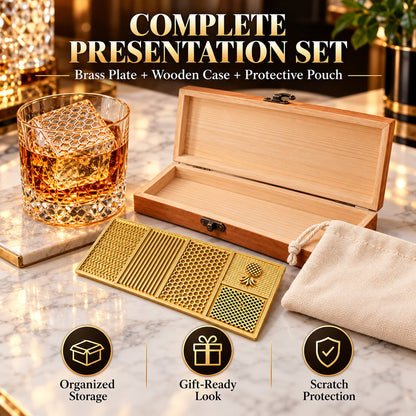 Brass Ice Stamp Plate – Decorative Cocktail & Whiskey Ice Embosser
