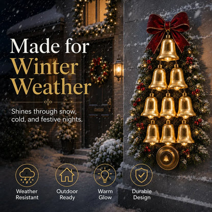 🔥😍🔔 Christmas Bell Cascade Doorbell– Light-Up Holiday Chime Door Decor 🎄