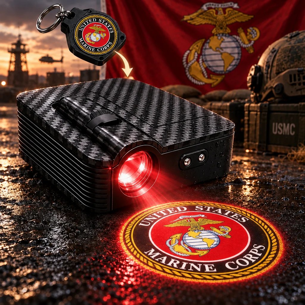 Make every time you open the door more personalized with military-style door projection lights.
