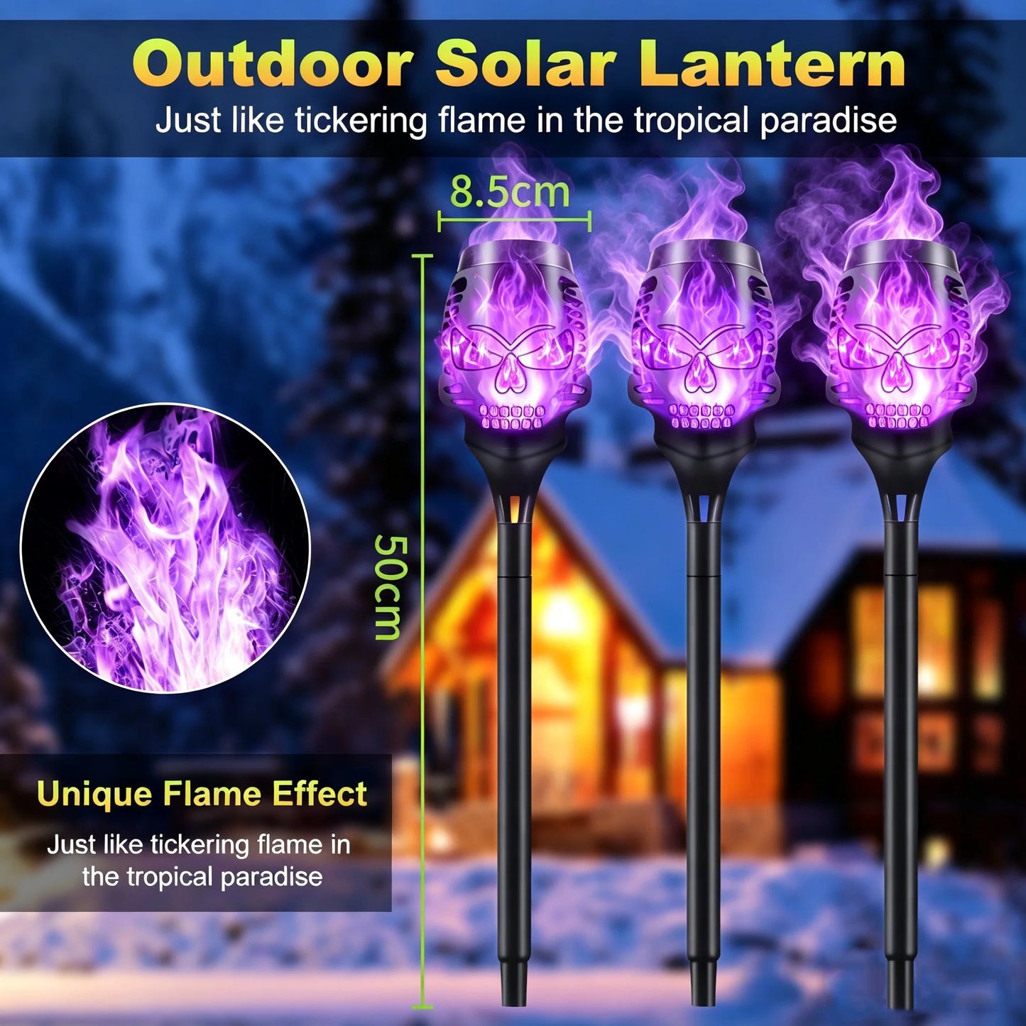 🔥Halloween Early Bird Special Sale 50% OFF🔥Halloween Solar Skull Flame Lights💀