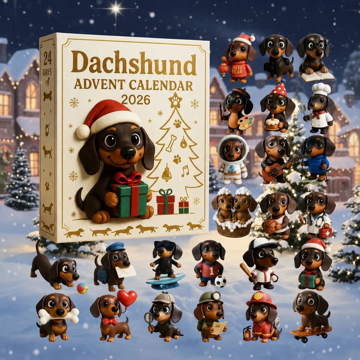 🎄HOT SALE 49% OFF🐾 2026 Dachshund Advent Calendar 🐶✨
