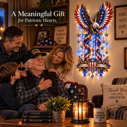 🦅 American Glory Cascade™ – Patriotic Eagle LED Wall Decor