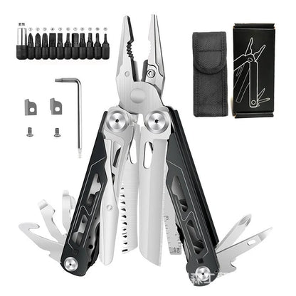 📍🎉 🏕️ 16-in-1 Camping Multi-Tool with Full-Size Scissors & Carrying Pouch