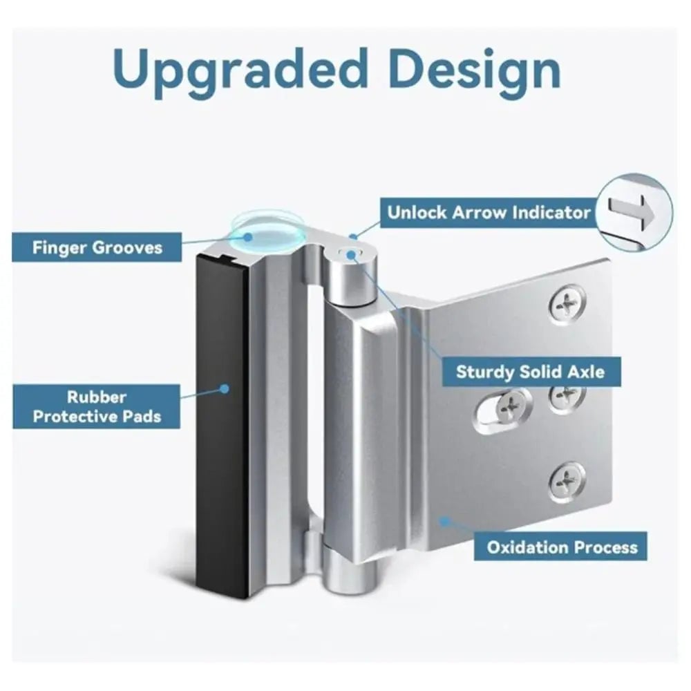 🔒Home Security Door Lock, Childproof Reinforcement Door Lock, Anti‑Intrusion Safety Door Latch for Bedroom Apartment