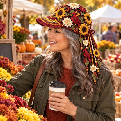 🔥LAST DAY 50% OFF - 🍂 Women’s Handmade Crochet Autumn Baseball Cap