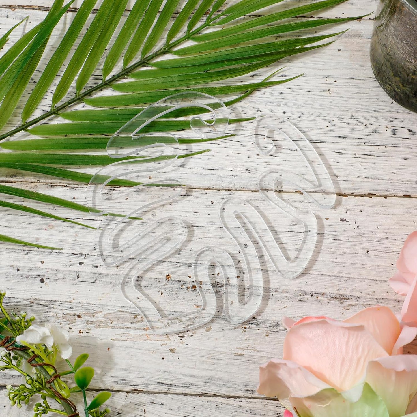 Clear Monstera Leaf Acrylic Plant Support Stake | Invisible Stem Support for Indoor Potted Plants 🌿