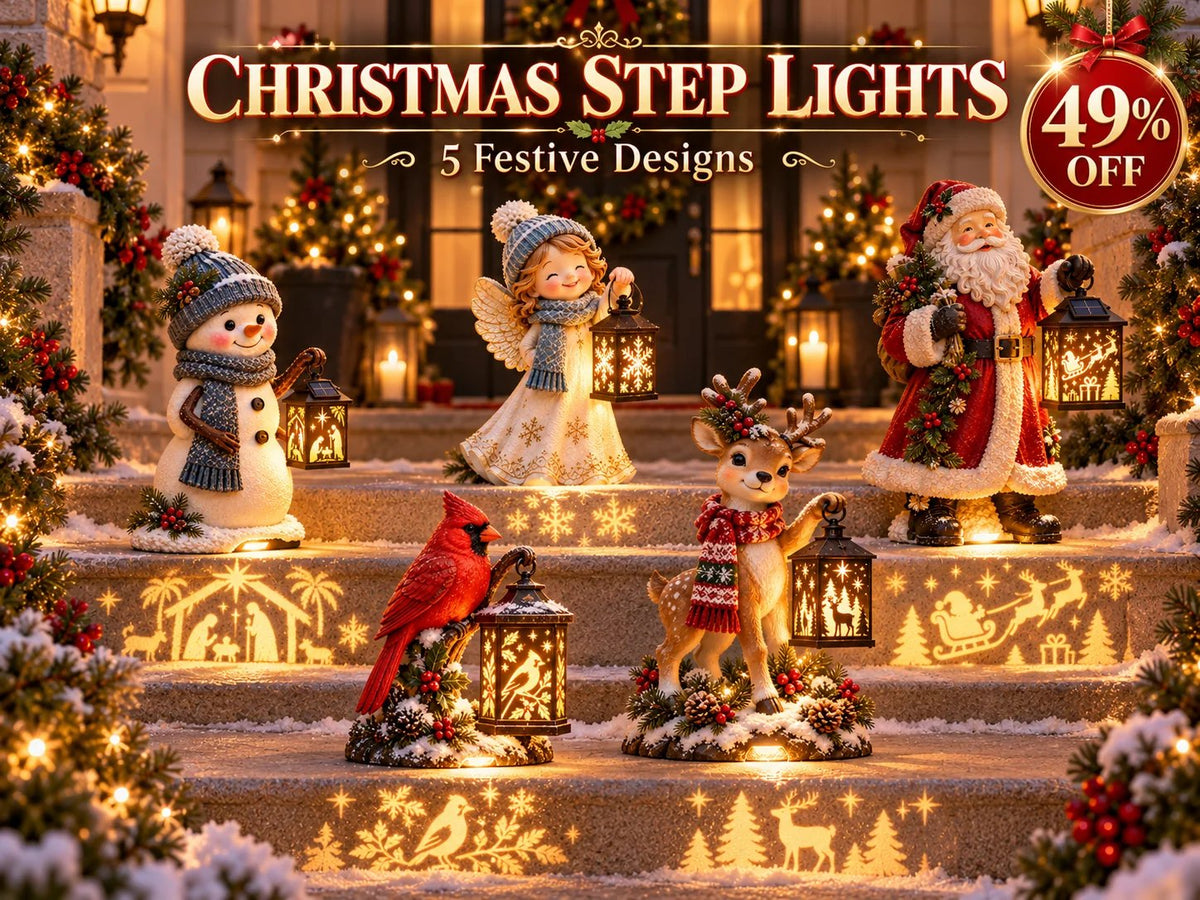 ✨ Solar Christmas Step Lights | 5 Festive Character Styles
